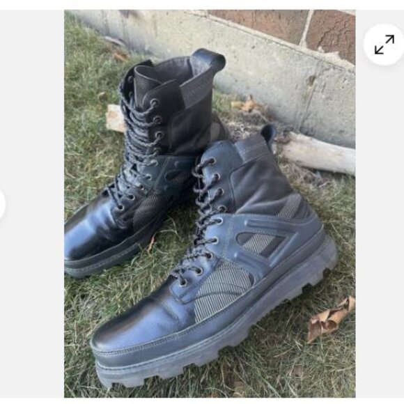 Puma Mens Monadnock Leather Ankle Boots Round Toe Lace Up Sz 13 Military Boots - Picture 3 of 7